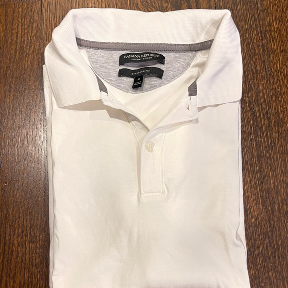 Banana Republic white Polo shirt Standard Fit Size M - Picture 2 of 5